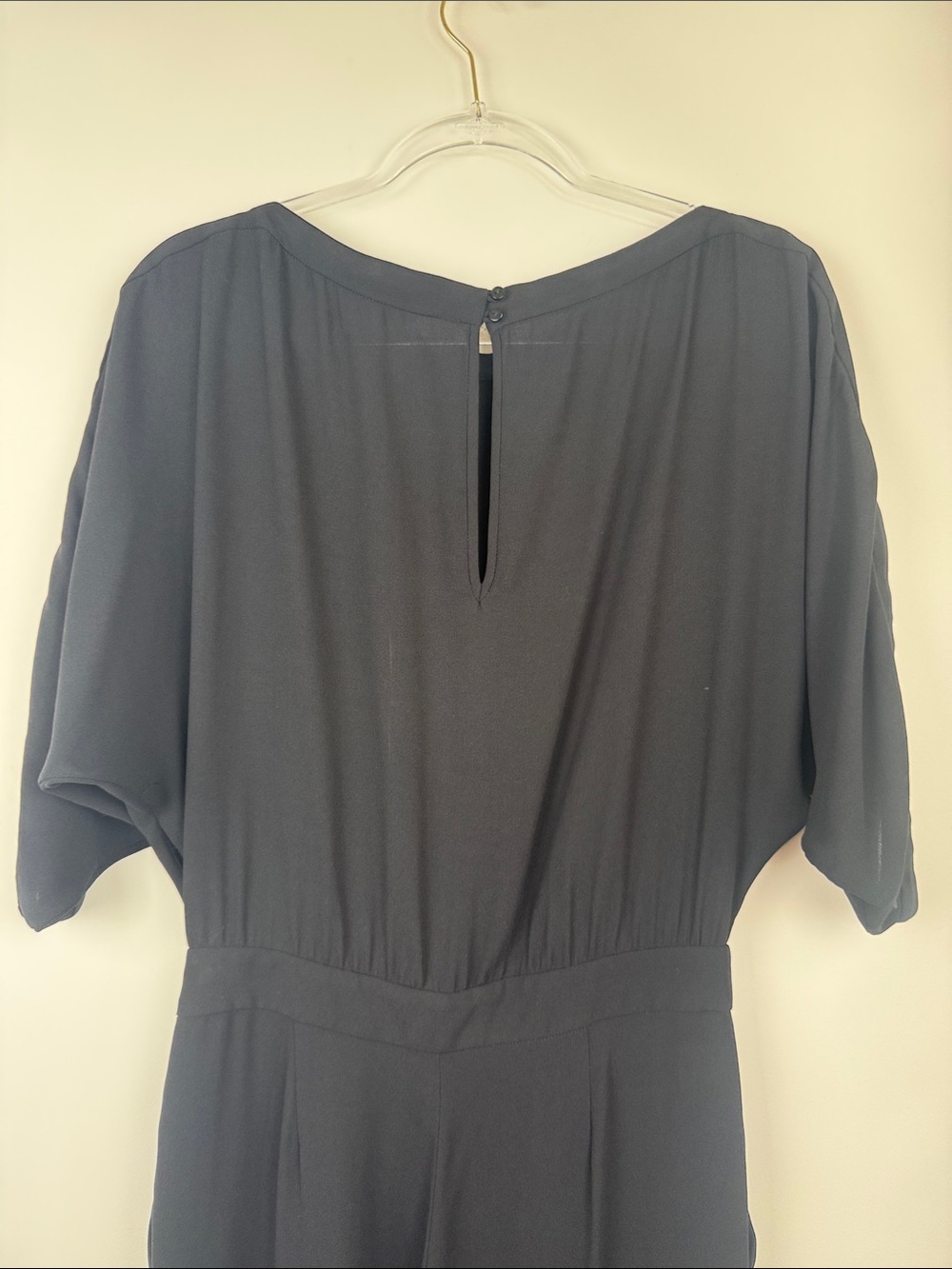 Diane Von Furstenberg DVF Black Lucy Blouson Boatneck Long Sleeve Jumpsuit Sz 6 - Picture 8 of 11